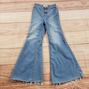 We The Free People Jeans Womens 24 Skinny Flared Wide Leg Denim Ladies‎ 24x25 A1